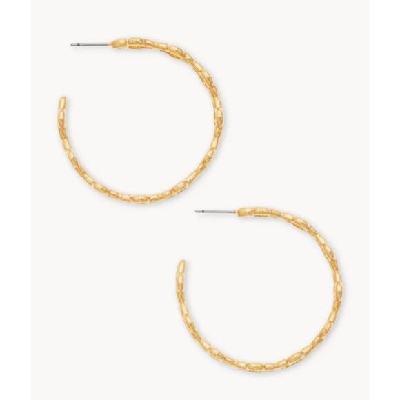 Kendra Scott NEW earrings - Abbie gold logo hoop earrings - Picture 3 of 8